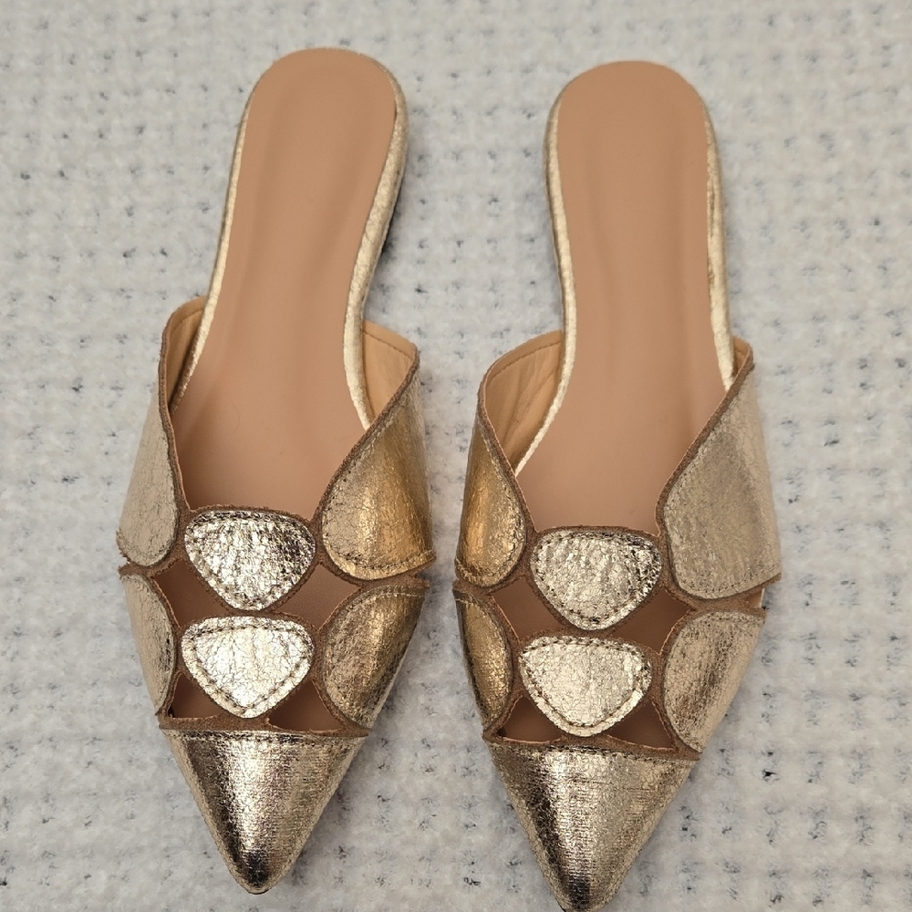 Elegant Gold Women's Mules - Picture 2 of 4